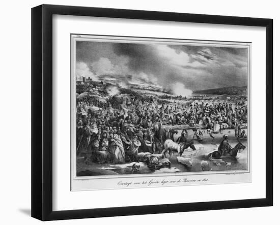 Crossing the Berezina on November 1812, Engraved by Desguerrois-Carel Christian Anthony Last-Framed Giclee Print