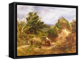 Crossing the Brook-John Linnell-Framed Stretched Canvas