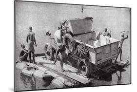 Crossing the Chambesi River on a Broken Pontoon, Northern Rhodesia, 1925-Thomas A Glover-Mounted Giclee Print