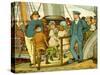 Crossing the channel and boarding the ferry-Thomas Crane-Stretched Canvas