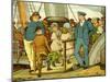 Crossing the channel and boarding the ferry-Thomas Crane-Mounted Giclee Print