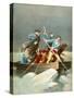 Crossing the Delaware-English School-Stretched Canvas