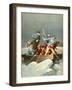 Crossing the Delaware-English School-Framed Giclee Print