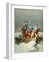 Crossing the Delaware-English School-Framed Giclee Print