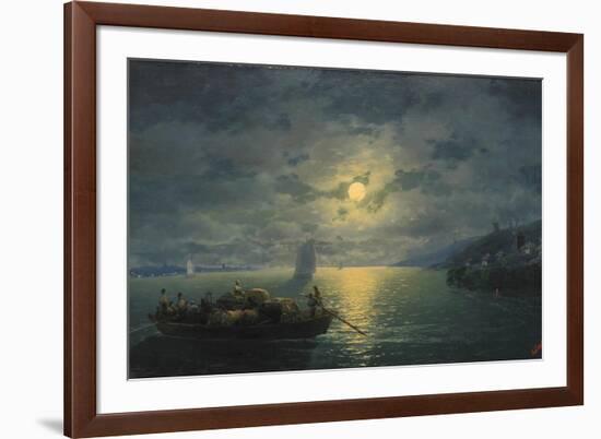 Crossing the Dnepr River at Moonlit Night, 1897-Ivan Konstantinovich Aivazovsky-Framed Giclee Print