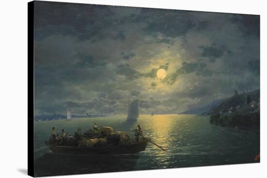 Crossing the Dnepr River at Moonlit Night, 1897-Ivan Konstantinovich Aivazovsky-Stretched Canvas