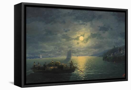 Crossing the Dnepr River at Moonlit Night, 1897-Ivan Konstantinovich Aivazovsky-Framed Stretched Canvas