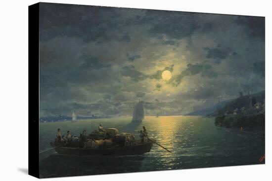 Crossing the Dnepr River at Moonlit Night, 1897-Ivan Konstantinovich Aivazovsky-Stretched Canvas