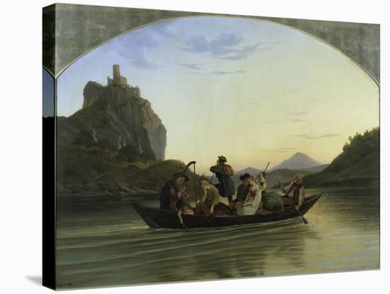 Crossing the Elbe-Ludwig Richter-Stretched Canvas