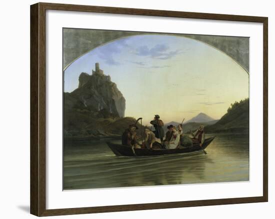 Crossing the Elbe-Ludwig Richter-Framed Giclee Print