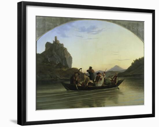 Crossing the Elbe-Ludwig Richter-Framed Giclee Print