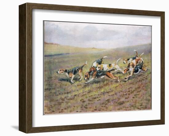 Crossing the Fields, Illustration from 'Hounds'-Thomas Ivester Lloyd-Framed Giclee Print