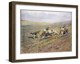 Crossing the Fields, Illustration from 'Hounds'-Thomas Ivester Lloyd-Framed Giclee Print