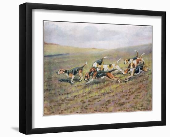 Crossing the Fields, Illustration from 'Hounds'-Thomas Ivester Lloyd-Framed Giclee Print