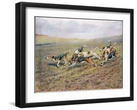 Crossing the Fields, Illustration from 'Hounds'-Thomas Ivester Lloyd-Framed Giclee Print