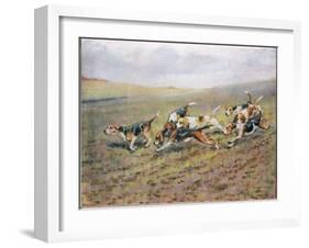 Crossing the Fields, Illustration from 'Hounds'-Thomas Ivester Lloyd-Framed Giclee Print