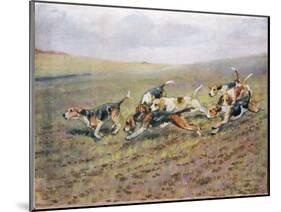 Crossing the Fields, Illustration from 'Hounds'-Thomas Ivester Lloyd-Mounted Giclee Print