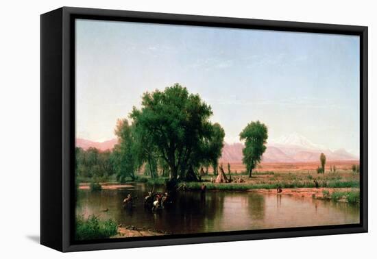 Crossing the Ford, Platte River, Colorado-Thomas Worthington Whittredge-Framed Stretched Canvas