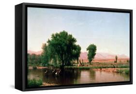 Crossing the Ford, Platte River, Colorado-Thomas Worthington Whittredge-Framed Stretched Canvas