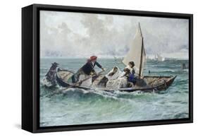 Crossing the Lagoon-Mose Bianchi-Framed Stretched Canvas