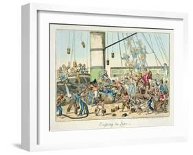 Crossing the Line', Illustration from a Series of Prints on Life in the Navy, 1825 (Colour Litho)-George Cruikshank-Framed Giclee Print