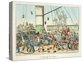 Crossing the Line', Illustration from a Series of Prints on Life in the Navy, 1825 (Colour Litho)-George Cruikshank-Stretched Canvas