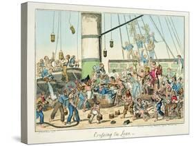 Crossing the Line', Illustration from a Series of Prints on Life in the Navy, 1825 (Colour Litho)-George Cruikshank-Stretched Canvas