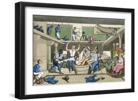 Crossing the Line, Plate from 'The Adventures of Johnny Newcome in the Navy'-Thomas Rowlandson-Framed Giclee Print