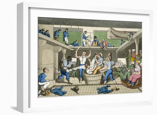 Crossing the Line, Plate from 'The Adventures of Johnny Newcome in the Navy'-Thomas Rowlandson-Framed Giclee Print