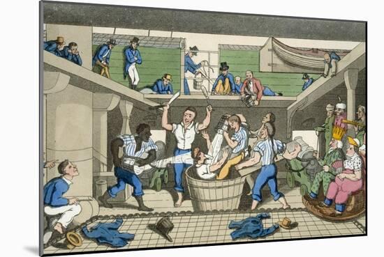 Crossing the Line, Plate from 'The Adventures of Johnny Newcome in the Navy'-Thomas Rowlandson-Mounted Giclee Print