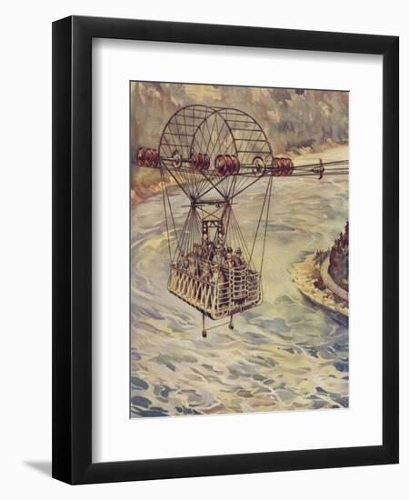 Crossing the Niagara Falls by Cable Car-J. Allen Shuffrey-Framed Giclee Print