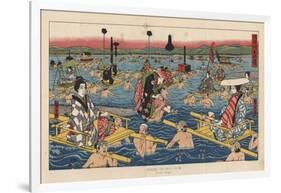 Crossing the Oho-E-Ga-Wa, Province Suraga, 1855-null-Framed Giclee Print