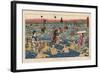 Crossing the Oho-E-Ga-Wa, Province Suraga, 1855-null-Framed Giclee Print