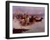 Crossing the River Charles-Charles Marion Russell-Framed Giclee Print