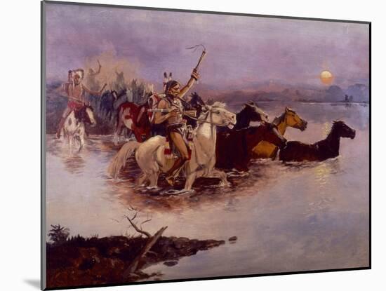 Crossing the River Charles-Charles Marion Russell-Mounted Giclee Print