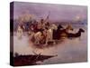 Crossing the River Charles-Charles Marion Russell-Stretched Canvas