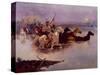 Crossing the River Charles-Charles Marion Russell-Stretched Canvas