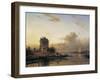 Crossing the River in the Evening Lighht, 1844-Charles Henri Joseph Leickert-Framed Giclee Print