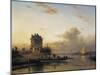Crossing the River in the Evening Lighht, 1844-Charles Henri Joseph Leickert-Mounted Giclee Print