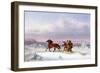 Crossing the St. Lawrence from Levis to Quebec on a Sleigh-Cornelius Krieghoff-Framed Giclee Print