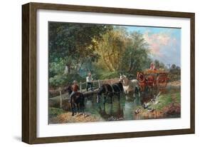 Crossing the Stream-John Frederick Herring Jnr-Framed Giclee Print