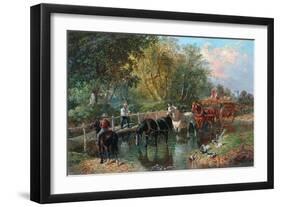 Crossing the Stream-John Frederick Herring Jnr-Framed Giclee Print