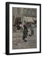 Crossing the Street, 1873-75 (Oil on Panel)-Giovanni Boldini-Framed Giclee Print