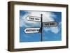 Crossroad Signpost Saying This Way, that Way, Another Way Concept for Lost, Confusion or Decisions-Flynt-Framed Photographic Print