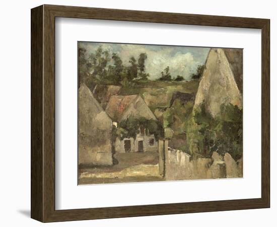 Crossroads at the Rue Remy, Auvers, c.1872-Paul Cézanne-Framed Giclee Print