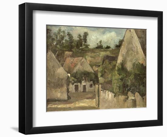 Crossroads at the Rue Remy, Auvers, c.1872-Paul Cézanne-Framed Giclee Print