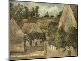 Crossroads at the Rue Remy, Auvers, c.1872-Paul Cézanne-Mounted Giclee Print