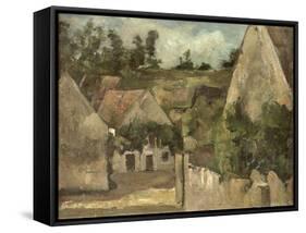 Crossroads at the Rue Remy, Auvers, c.1872-Paul Cézanne-Framed Stretched Canvas