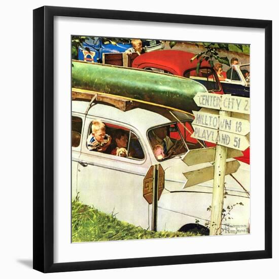 Crossroads on Sunday-Norman Rockwell-Framed Giclee Print