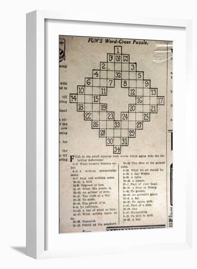 Crossword Puzzle, 1913-null-Framed Giclee Print